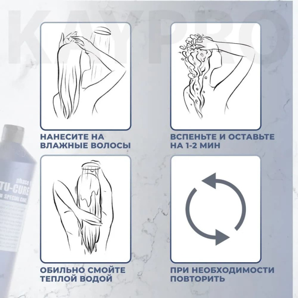 Kay Pro Botu-Cure Шампунь для ботокса волос восстанавливающий 350мл