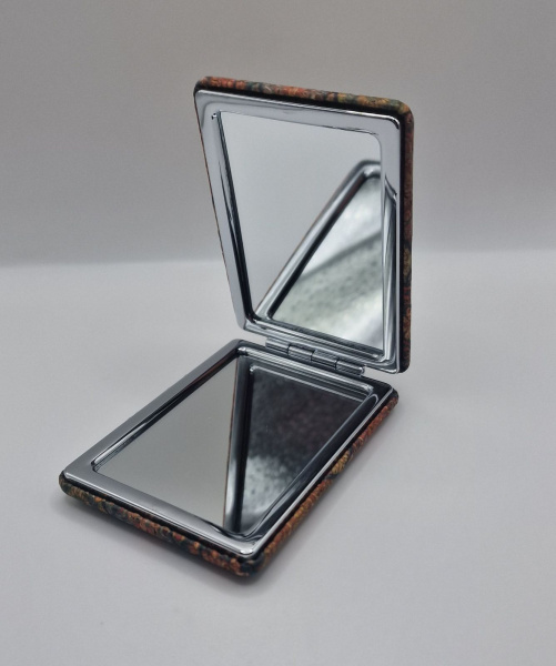 Зеркало карманное двухсторонее прямоугольное (8,5*6см) геометрия-2
