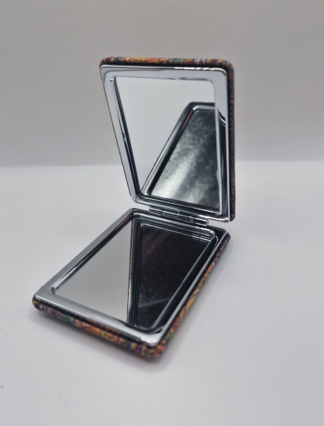 Зеркало карманное двухсторонее прямоугольное (8,5*6см) геометрия-6
