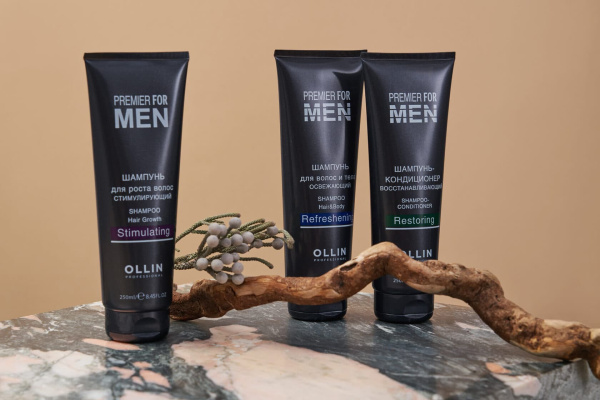 Ollin Premier For Men Шампунь для волос и тела освежающий Shampoo Hair&Body Refreshening 250мл