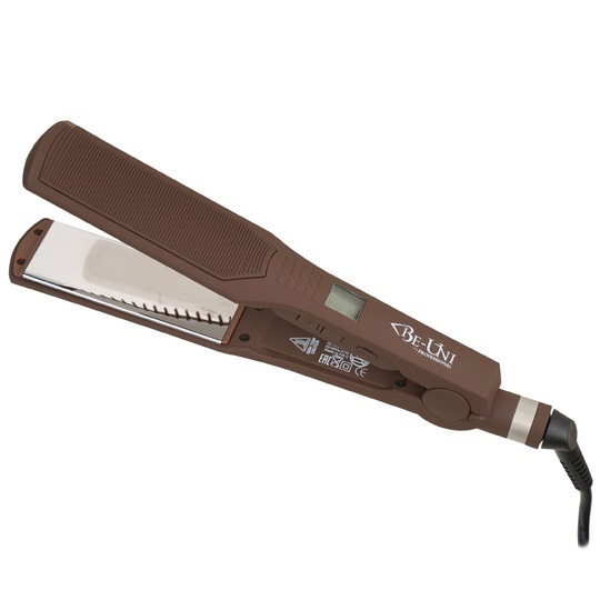 Щипцы Be-Uni V171 Brown титановое зеркальное покрытие, терморегулятор, коричневый