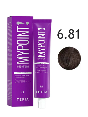Tefia MYPOINT Гель-краска для волос тон в тон 6/81 темный блонд коричнево-пепельный 60мл