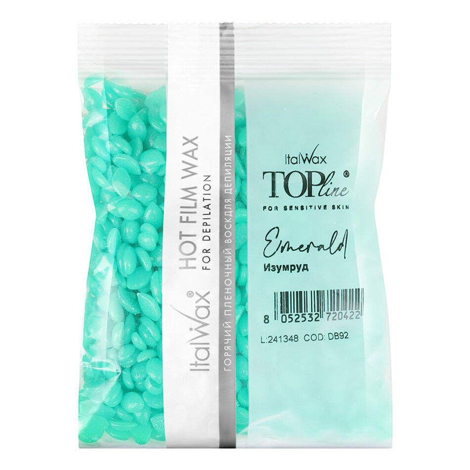 Italwax Воск-гранулы горячий, пленочный для депиляции Top Line Emerald (Изумруд) 100гр
