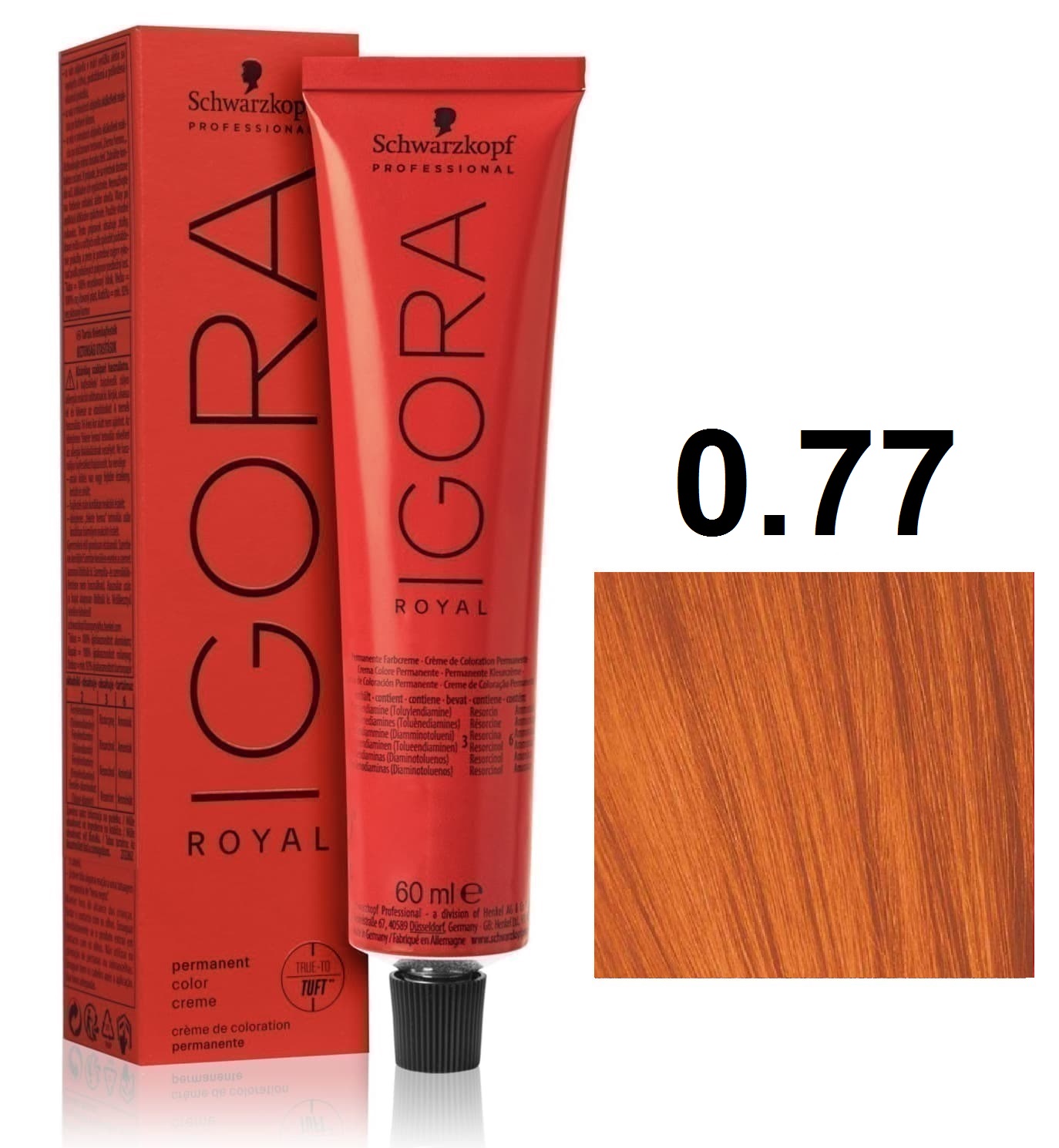 Schwarzkopf Igora Royal Крем-краска для волос 0/77 медный микстон 60мл