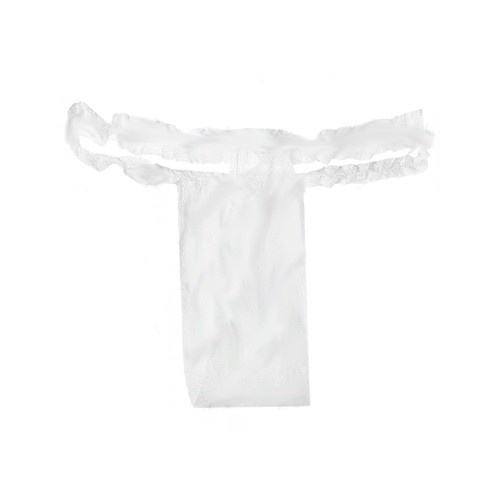 Трусы Tanga женские, с рюшем, SMS, белые 50шт