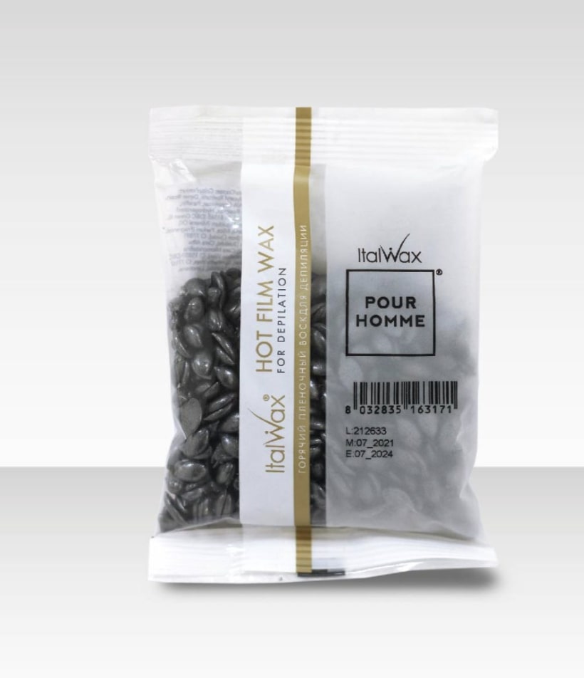 Italwax Воск-гранулы горячий, пленочный для депиляции Мужской Pour Homme 100г