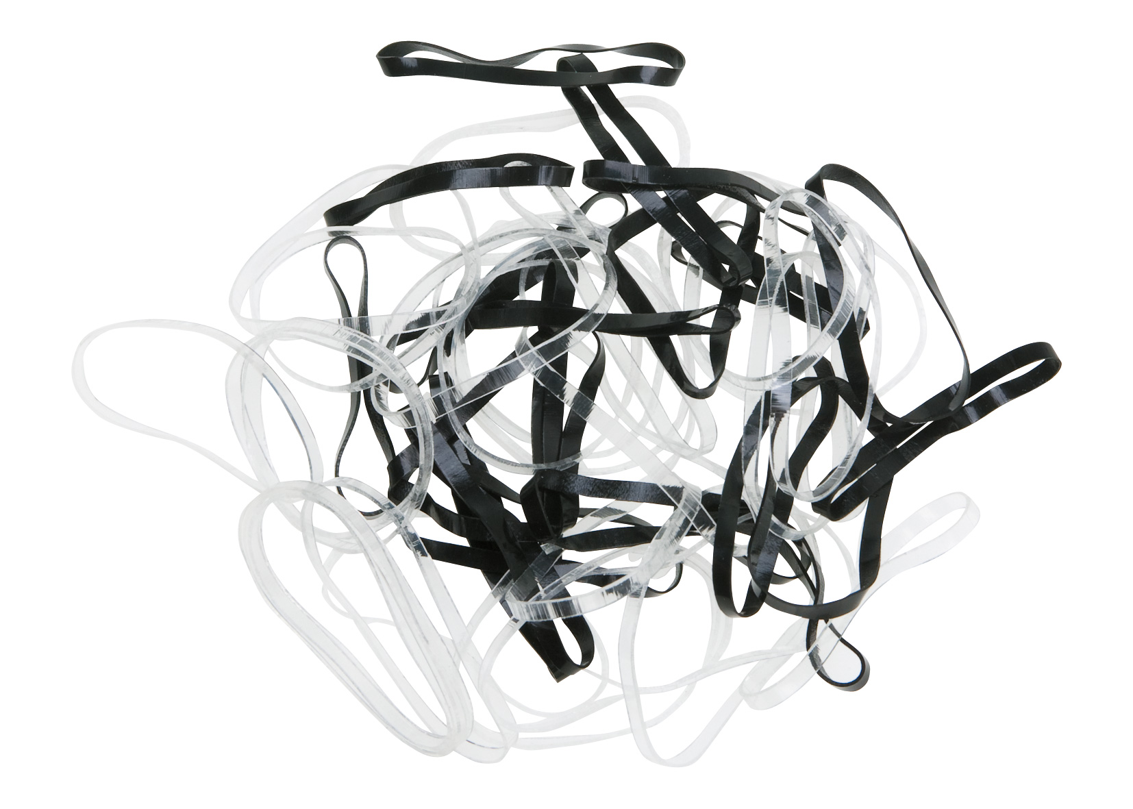 Резинки для волос Dewal силиконовые, черн./белые, midi (50 шт/уп)