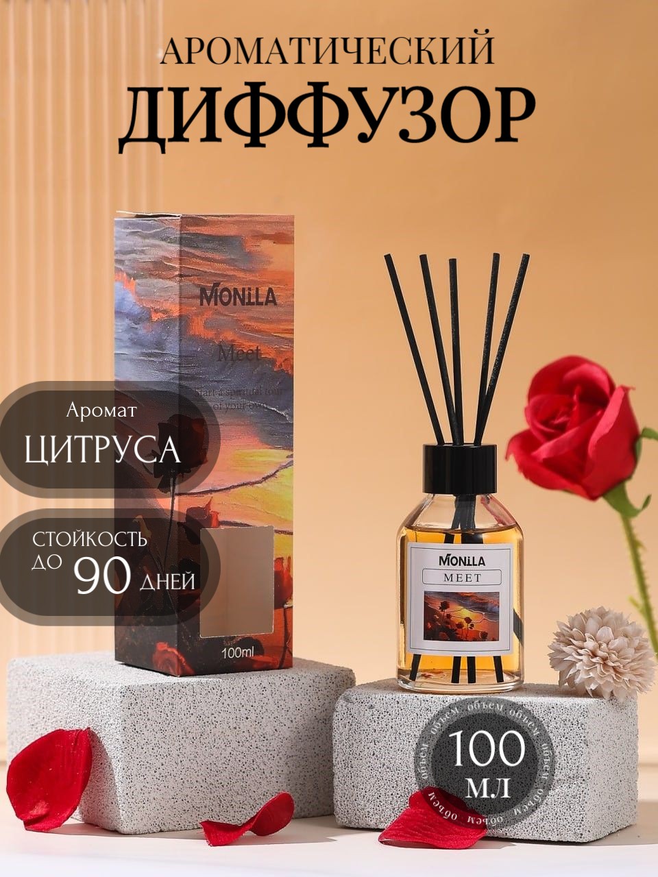 Ароматический диффузор Meet (цитрусовый) Monilla 100мл