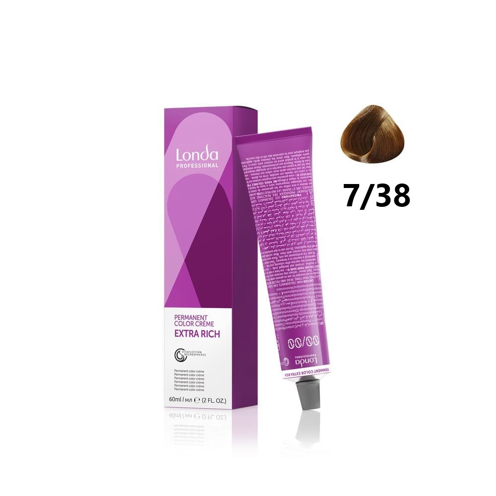 Londa Color Permanent крем-краска для волос 7/38 блонд золото-жемчужный 60мл
