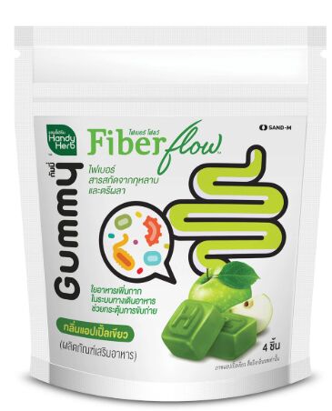 SAND-M Handy Herb G’nite Жевательные конфетыс пищевыми волокнами для очищения и поддержки пищеварения Fiber Flow Gummy (яблоко) 28гр