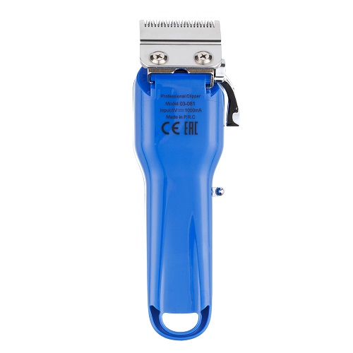 Машинка для стрижки DEWAL PRO BARBER STYLE NEON BLUE, аккум\сет, 6000 об/мин, нож 45 мм, 0,8 - 2,0 мм, 6 нас