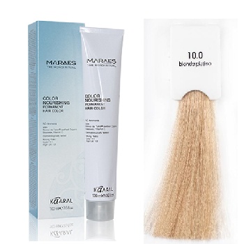 Краситель для волос Kaaral Maraes Nourishing Permanent Hair Color 10/0 очень светлый блондин платиновый, 100мл
