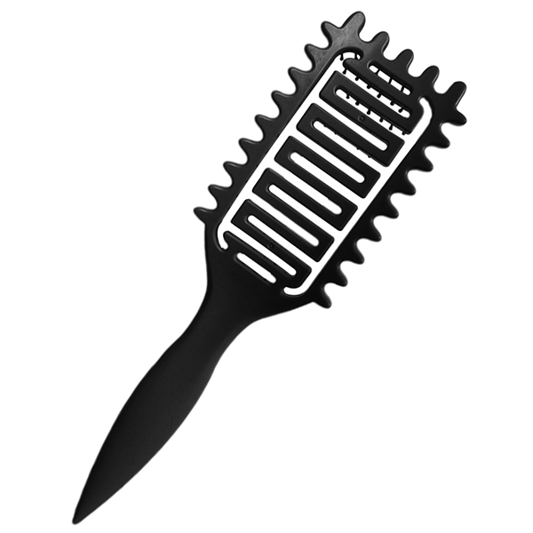 Щетка массажная Nylon 9 рядов из ЭКО пластика с добавлением соломенного волокна черная