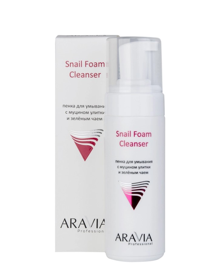Aravia Пенка для умывания с муцином улитки и зелёным чаем Snail Foam Cleanser 160мл