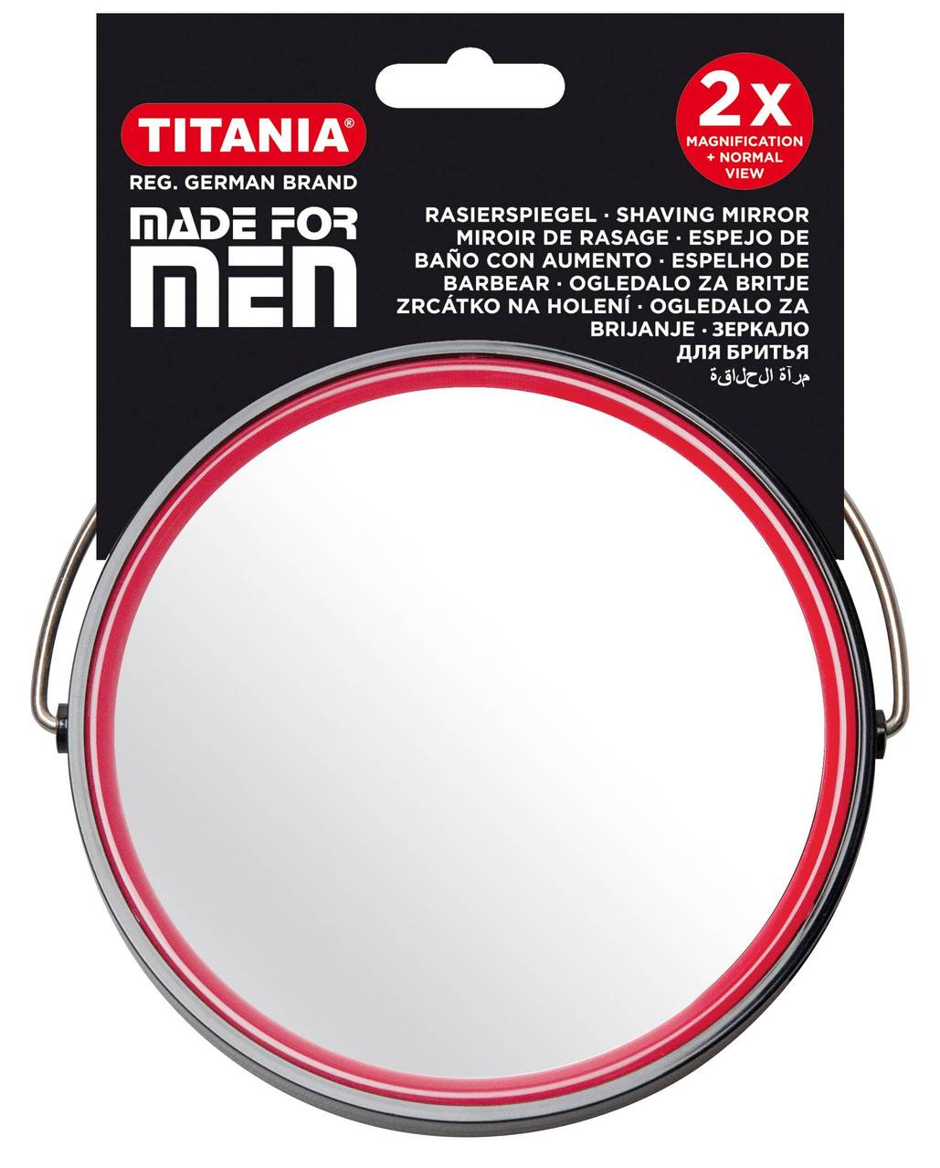 Зеркало настольное 2-стороннее круглое 2кр.увел.(d12,5cм), цветное с пласт оправой