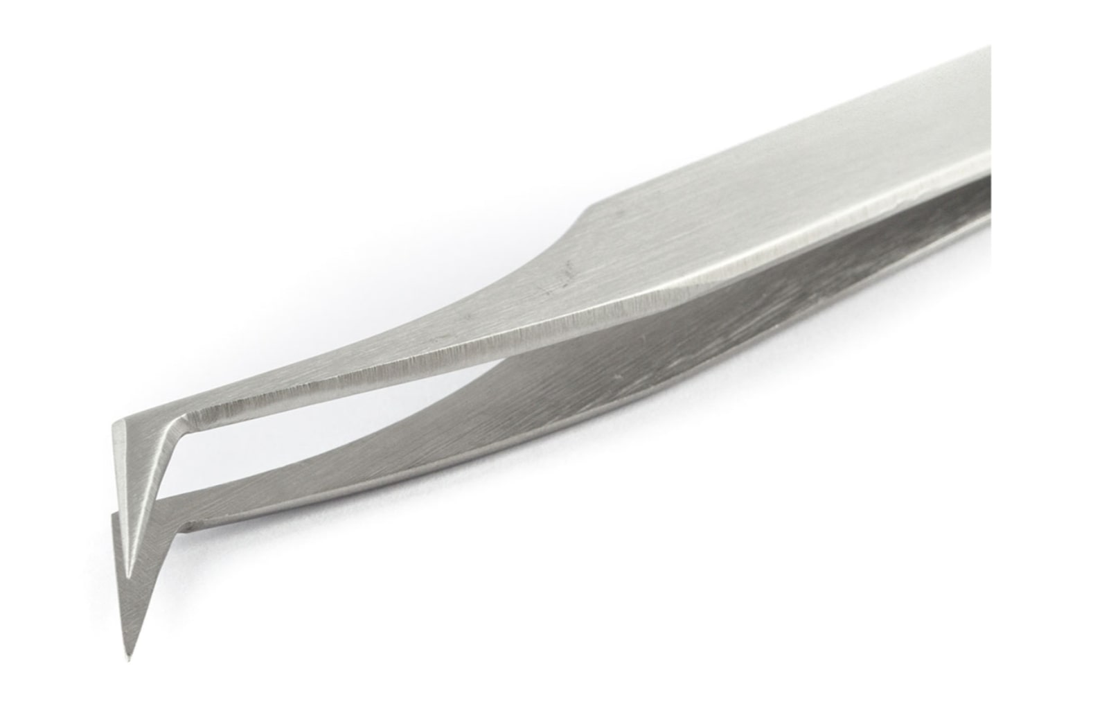 Metzger Пинцет для наращивания ресниц изгиб топорик PT-600-D, матовый