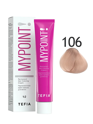 Tefia MYPOINT Перманентная крем-краска для волос 106 специальный блонд махагоновый 60мл