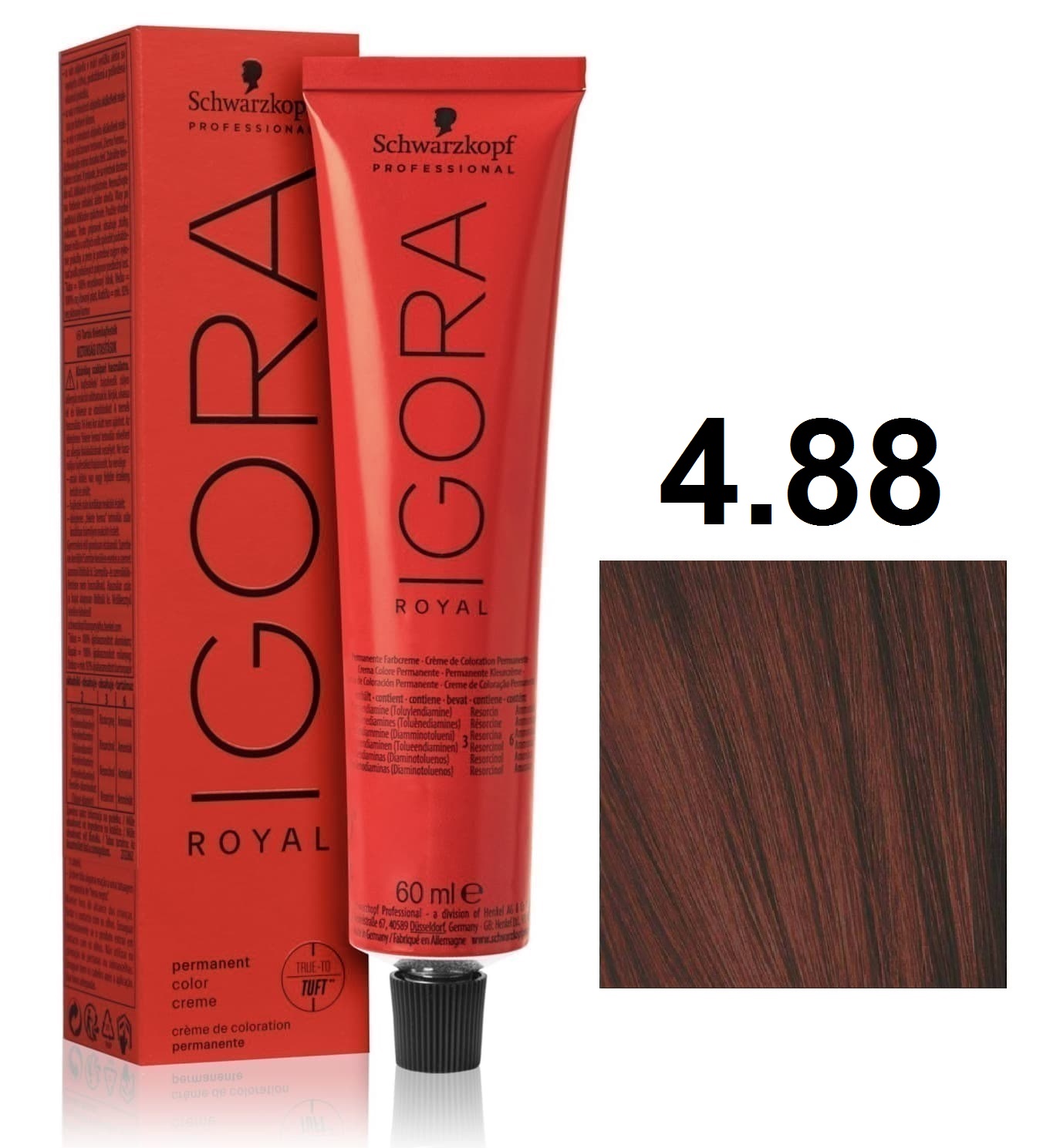 Schwarzkopf Igora Royal Крем-краска для волос 4/88 средне-коричневый красный экстра 60мл
