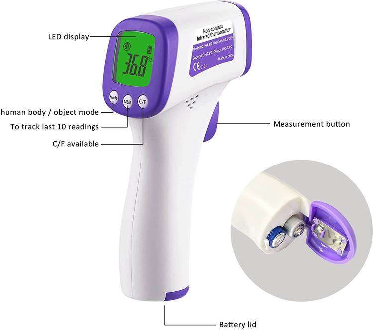 Термометр безконтактный Simzo HW-F7 Non-contact Forehead Thermometer