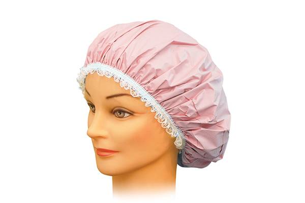 Sibel Шапочка для душа, розовая с кантом