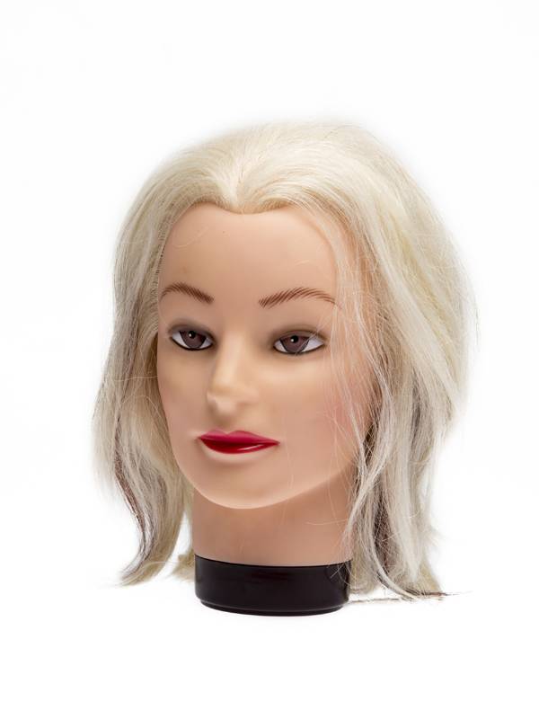 Dewal Голова учебная манекен, натуральные волосы, блондинка 20-30 см