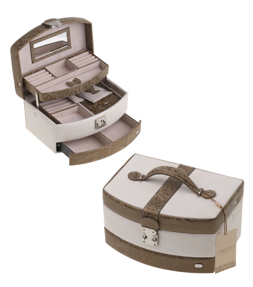 Шкатулка для украшений Jardin D'Ete WG002H (25 х 21 х 17 см) бело-золотой