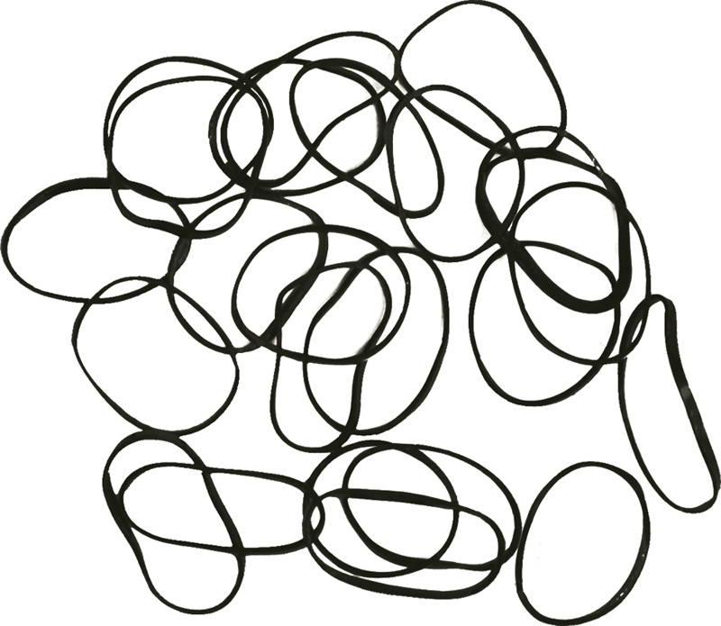 Резинки для волос DEWAL, силиконовые, черные mini (100 шт/уп)