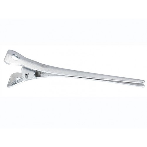 Зажим для волос парикмахерский Sibel Уточка металлический серебро 5,5 см (1 шт)