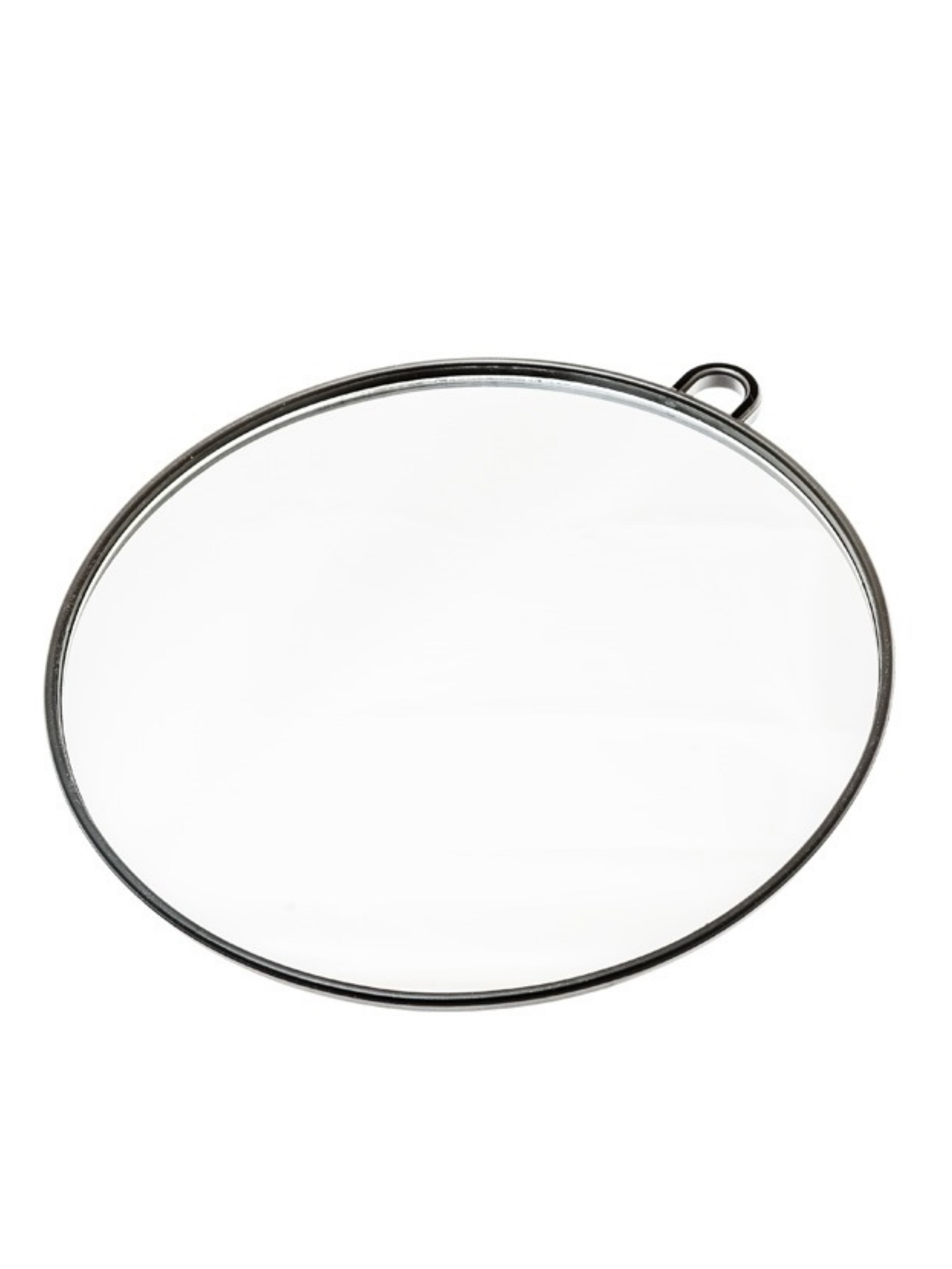 Зеркало парикмахерское круглое с ручкой черное 27 см