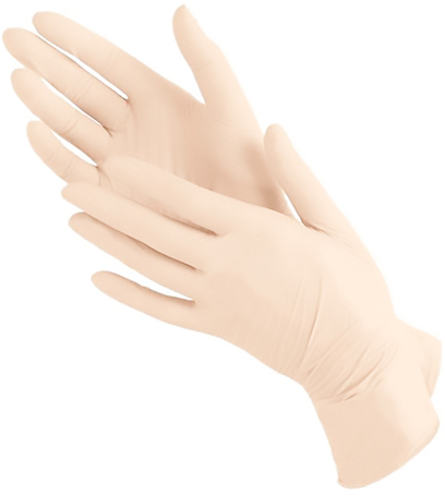 Перчатки латексные неопудренные нестерильные диагностические (смотровые) одноразовые (S) Benovy бежевые 1 пара
