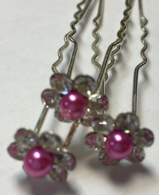 Шпилька для волос 030 (01) жемчуг+стразы