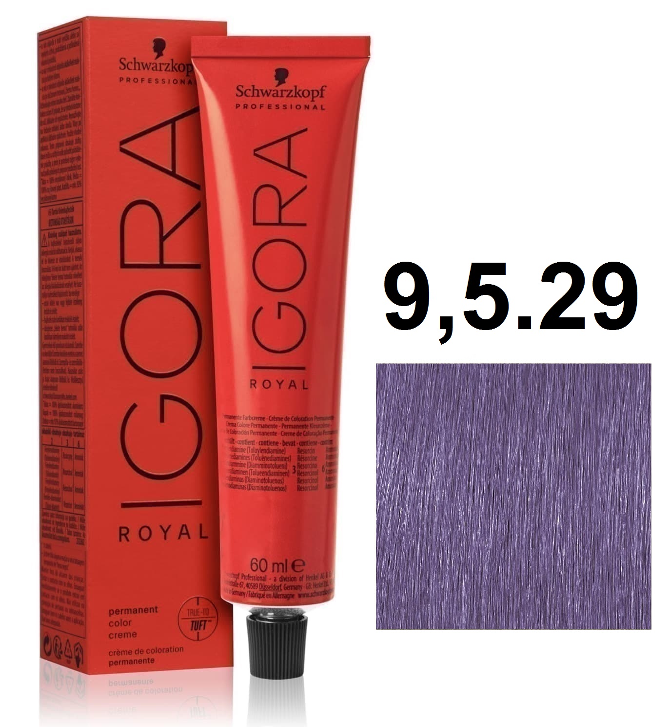 Schwarzkopf Igora Royal Крем-краска для волос 9,5/29 светлый блондин пастельный пепельный фиолетовый 60мл
