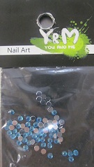 Стразы для ногтей акриловые (пакет) Y&M, голубой