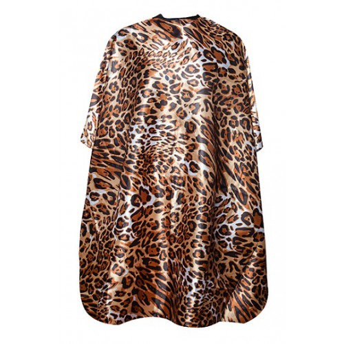 Пеньюар парикмахерский Harizma Tiger на крючках кричневый 150х142см