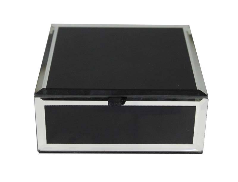 Шкатулка для украшений Jardin D'Ete Инь-Ян HS-25772D (12 х 12 х 5 см) черная, сталь, стекло