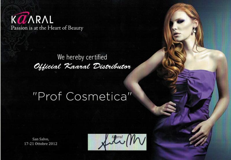 Сертификат официального представителя продукции Kaaral 2012 год Проф Косметика магазин профессиональной косметики и аксессуаров