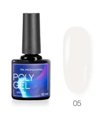 TNL Полигель жидкий для наращивания ногтей Poly Gel №05 молочный 10 мл