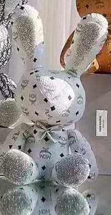 Игрушка интерьерная заяц MCM большой со стразами белый
