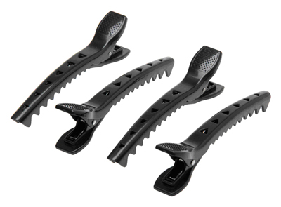 Зажим для волос парикмахерский Dewal Крокодил пластиковый черный 12,5 см (1 шт)