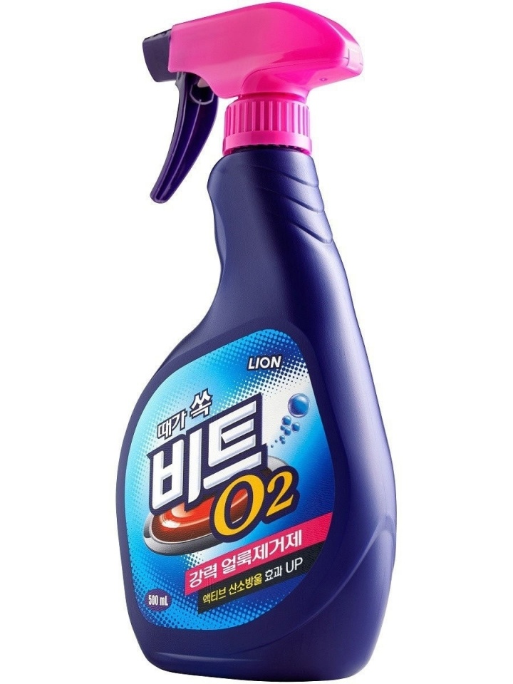 Lion Кислородный пятновыводитель для всех видов тканей, кроме шёлка и шерсти BEAT O2 Spray 500мл
