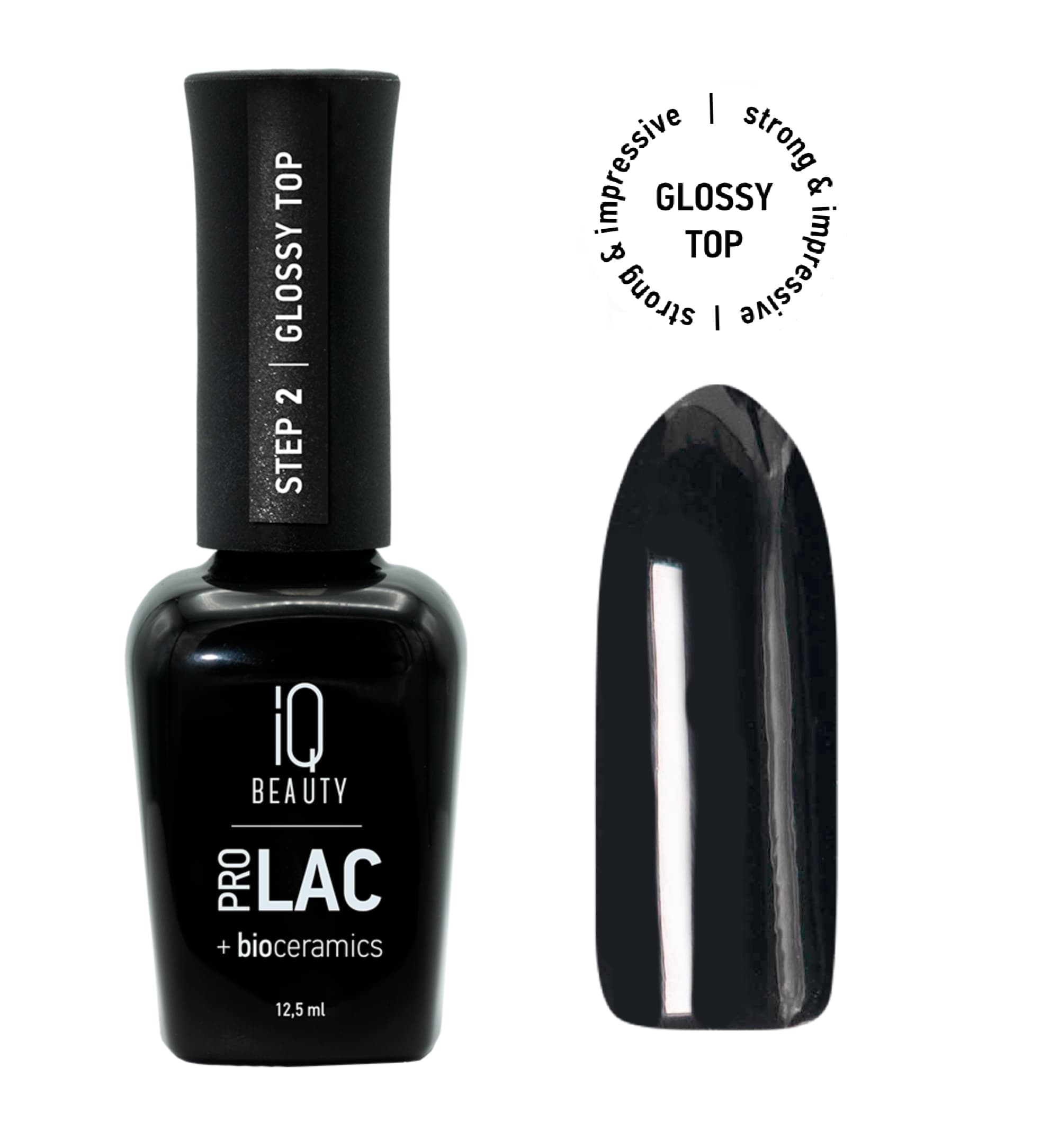 IQ Beauty Prolac Финишное покрытие для лака глянцевое с биокерамикой Glossy top12,5мл