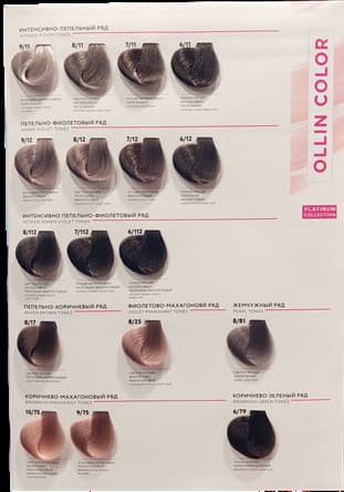 Карта оттенков OLLIN COLOR с синтетическими прядями на краску для волос 118 оттенков