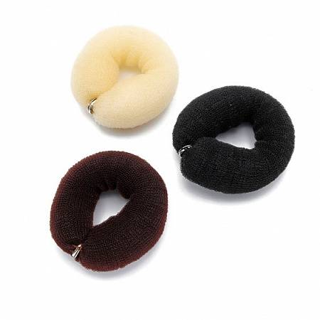 Валик для волос губка с кнопкой черный d 20 см