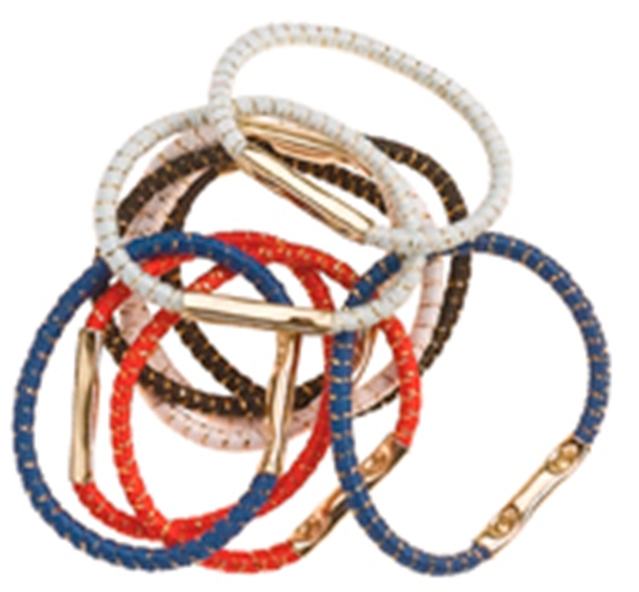 Резинки для волос Sibel малаяая тонкая разноцв. с блеском (10 шт/уп)