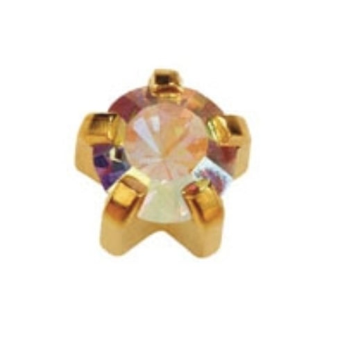 Studex Медицинские серьги для прокола ушей 115R (Горный хрусталь) покрытие позолота, крепление камня крапан, размер средний