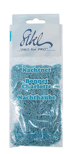 Сеточка для волос на резинке мелкая голубая