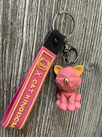 Y&M Брелок Котик в стиле панк розовый (Boom!)