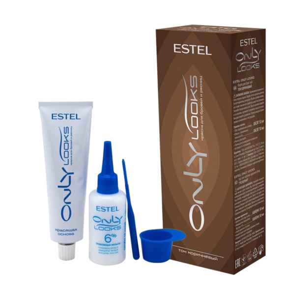 Estel Professional Only Looks Крем-краска для бровей и ресниц коричневый 50+30мл