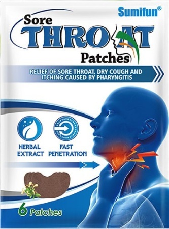 Sumifun пластырь от боли в горле Sore Throat Patch 6шт