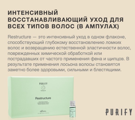Kaaral Purify Лосьон для волос восстанавливающий Restructure Intense Repair Treatment 12*10мл